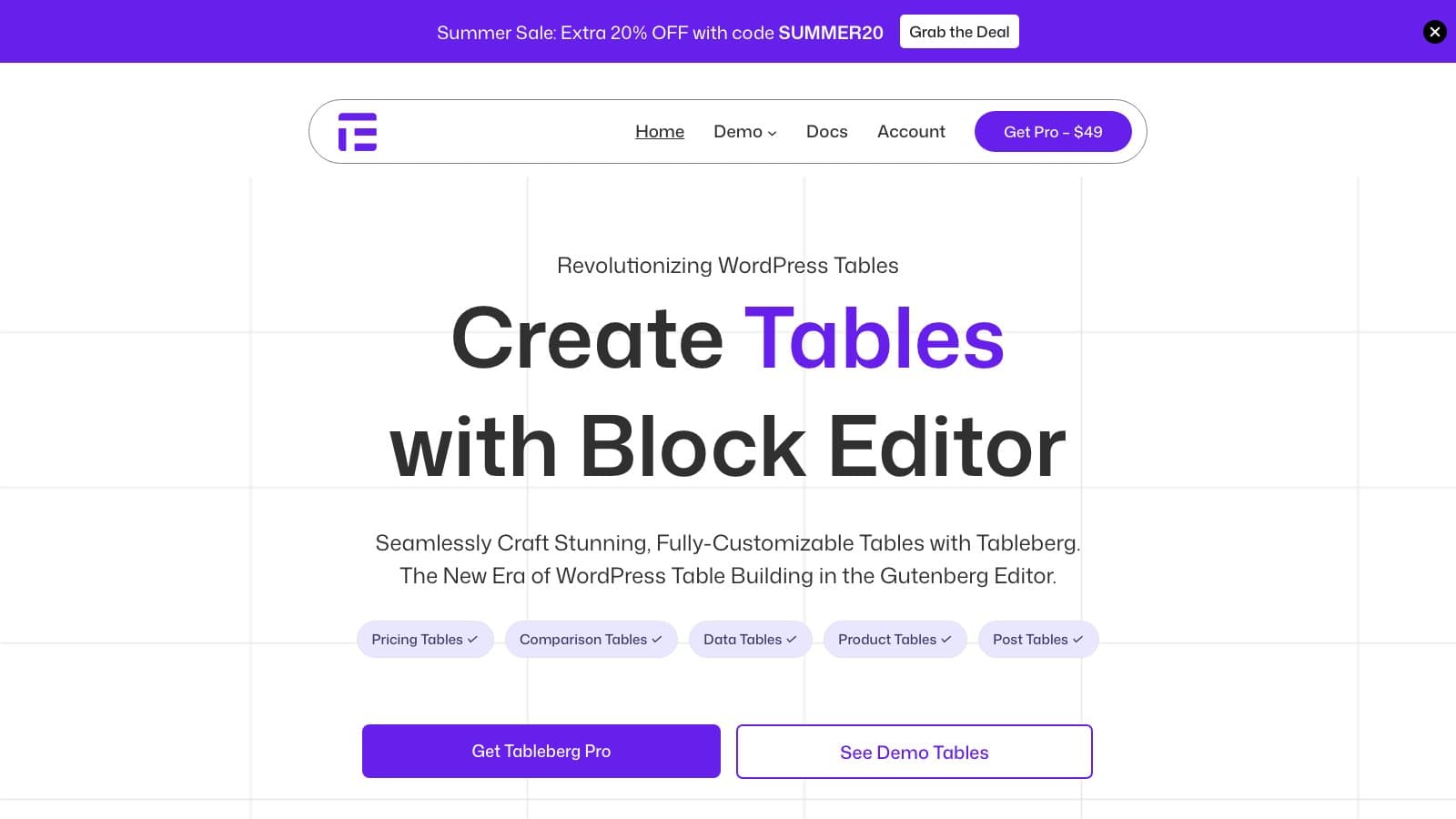 TableBerg — Native Gutenberg Table Builder